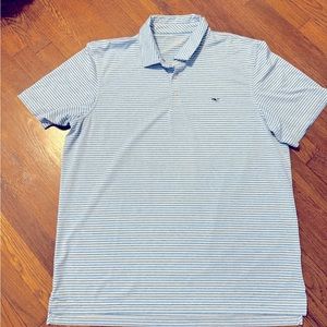 Blue Striped Men’s Vineyard Vines Performance Polo - Size XL